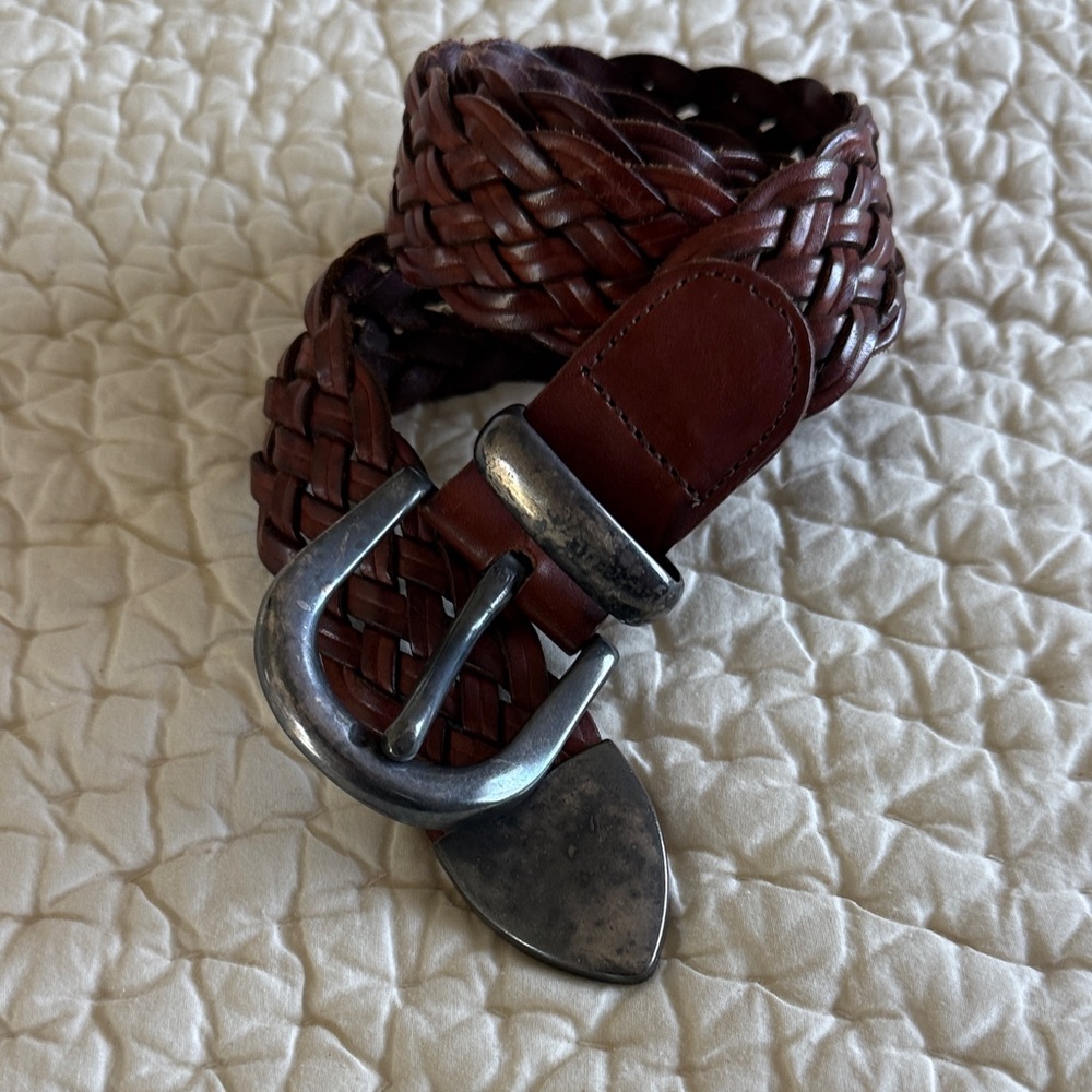 Another line brown woven leather belt - women size 30